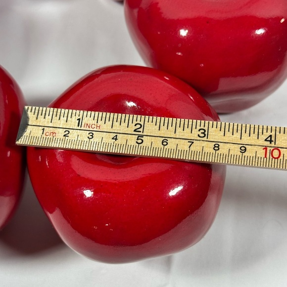 Glossy Red Decorative Apples Set - Picture 4 of 6